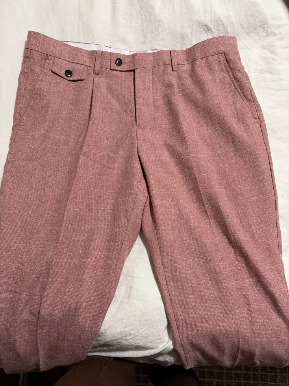 MOVING SALE!! Men's Tailored Pink Linen Dress Pants
